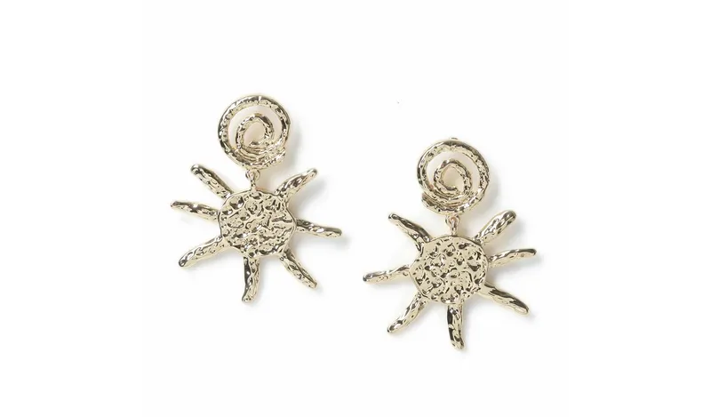 Freedom Gold Tone Swirl & Hammered Drop Earrings