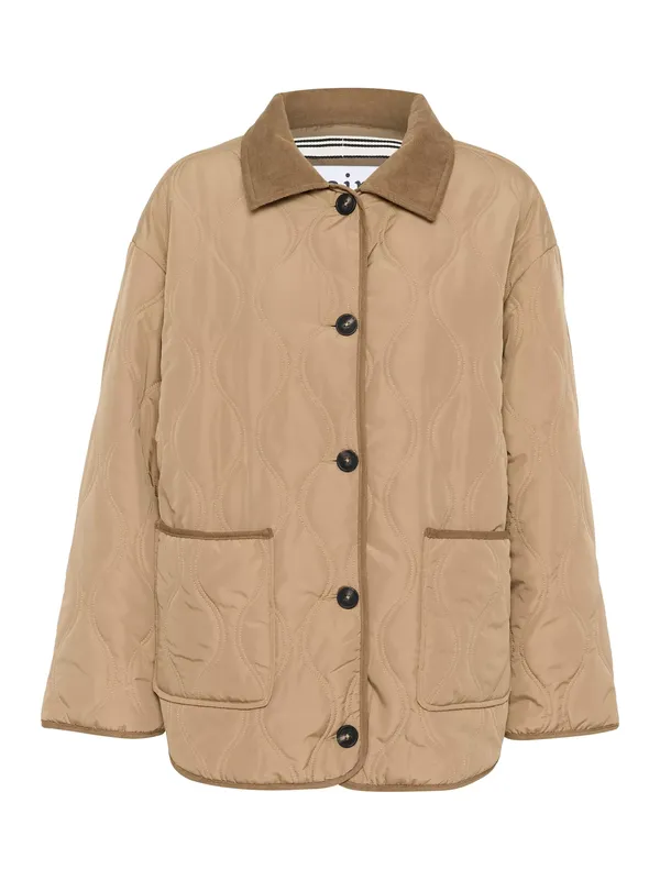 Saint Tropez LoisSZ Long Sleeve Quilted Jacket, Petrified Oak