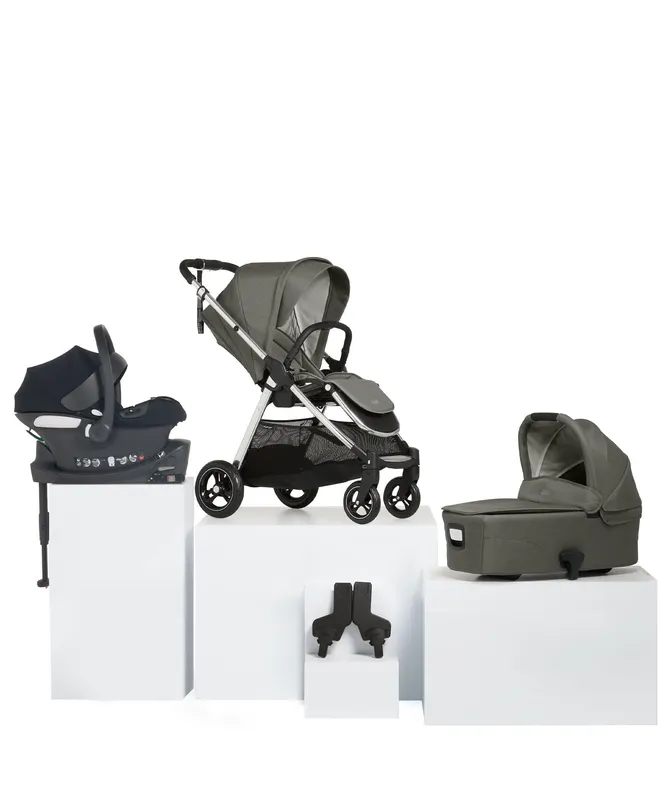 Mamas & Papas Flip XT³ Pushchair Bundle with Cybex Aton B Car Seat & Base (5 Pieces) – Harbour Grey