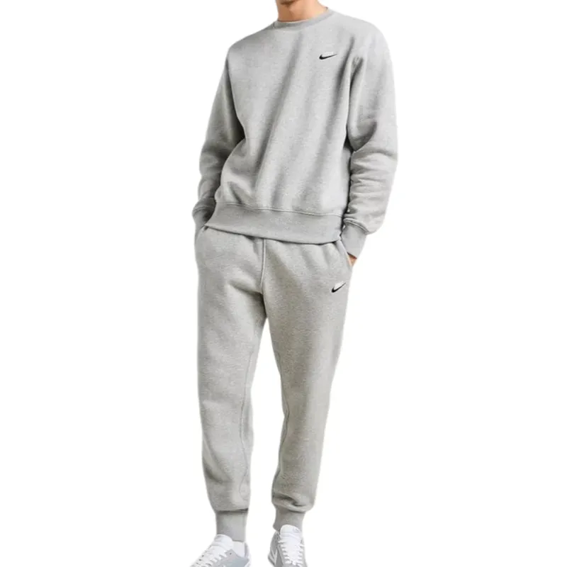 NIKE Nike Mens Tracksuit Sportswear Pullover Sweatshirt Fleece Joggers Black Set