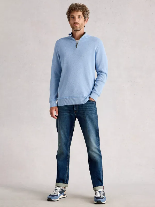 White Stuff Attadale Funnel Neck Jumper, Light Blue