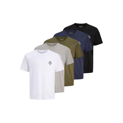 Jack and Jones 5-Pack Short Sleeve T-Shirt Mens