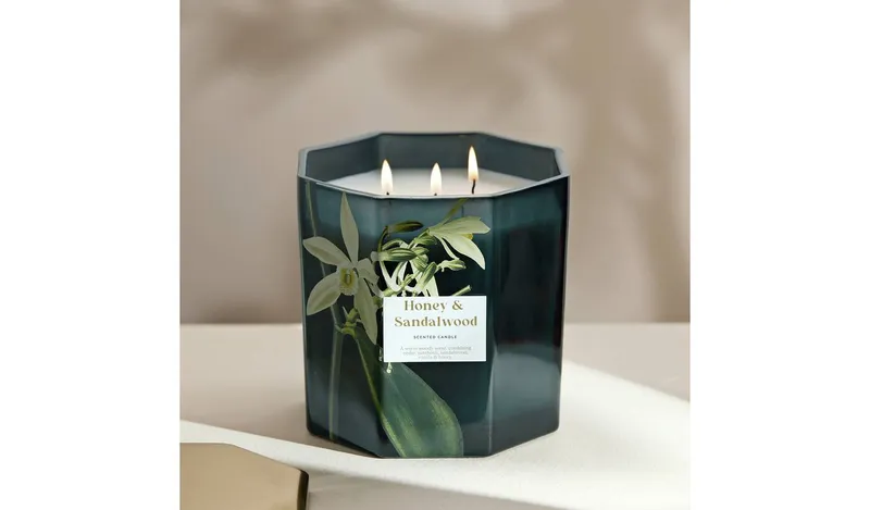 Argos Home Multiwick Extra Large Candle - Honey & Sandalwood
