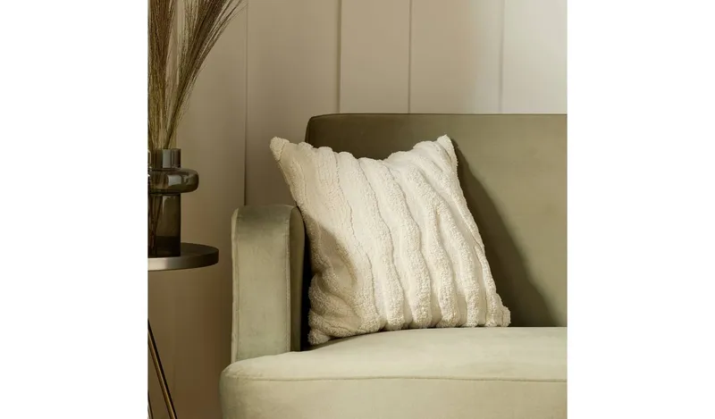 Habitat Tufted Waves Cushion - Neutral - 43x43cm