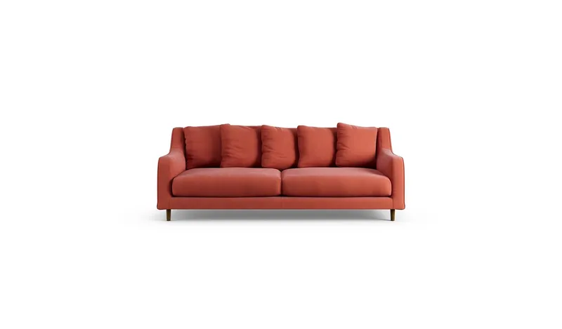 Habitat Swift Fabric 3 Seater Sofa - Papaya - Dark Leg