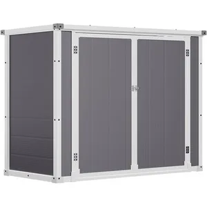 Plastic Garden Storage Shed with Hinged Top - Grey