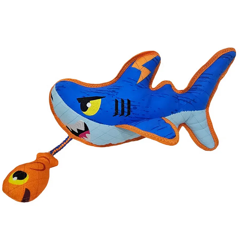 Nerf Dog Xtreme Tough Mighty Shark Rope Tug Crinkle Dog Toy