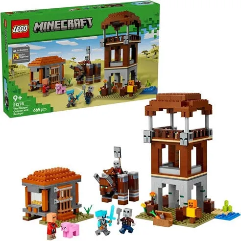 LEGO® Minecraft® The Pillager Outpost and Ravager Gamer Building Toy Gift 21278