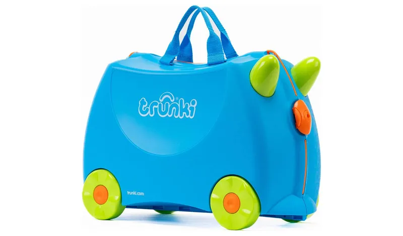 Trunki Terrance 4 Wheel Hard Ride On Suitcase - Blue