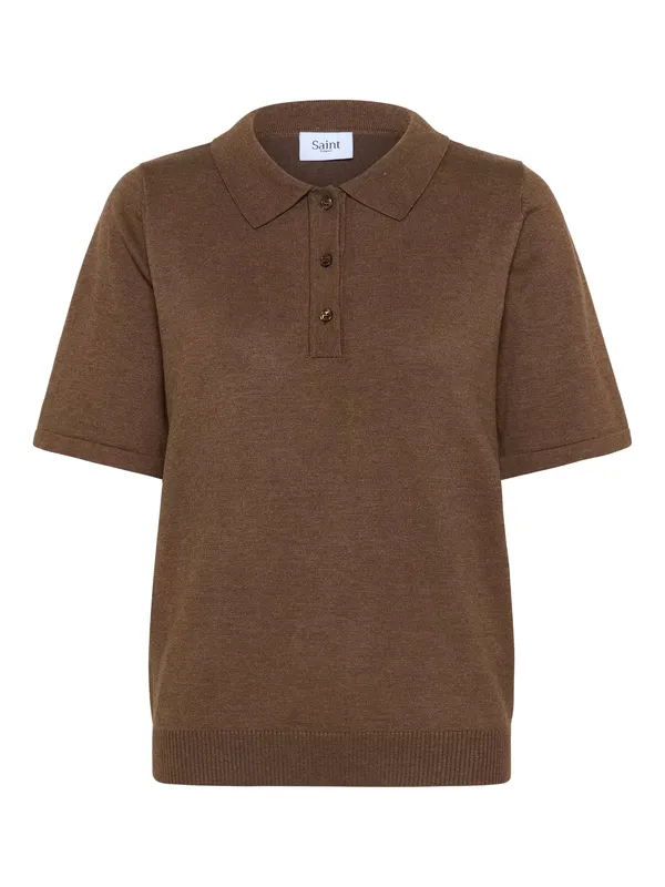 Saint Tropez Mila Short Sleeve Collar Jumper