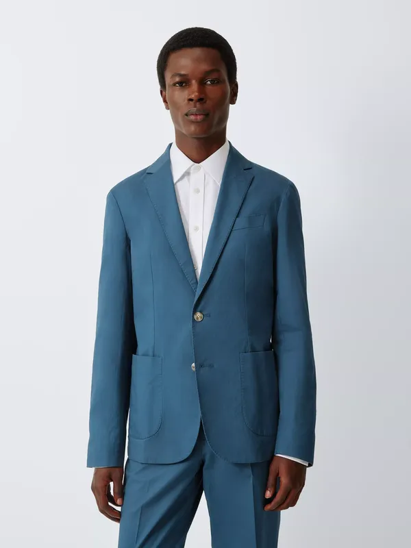 John Lewis Single Breasted Regular Fit Cotton Blend Suit Jacket