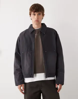 utility jacket in washed black