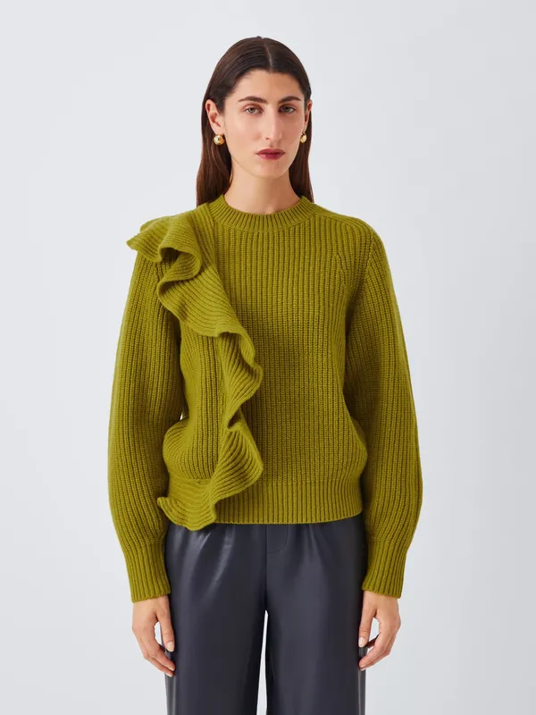 John Lewis Wool Blend Ruffle Jumper
