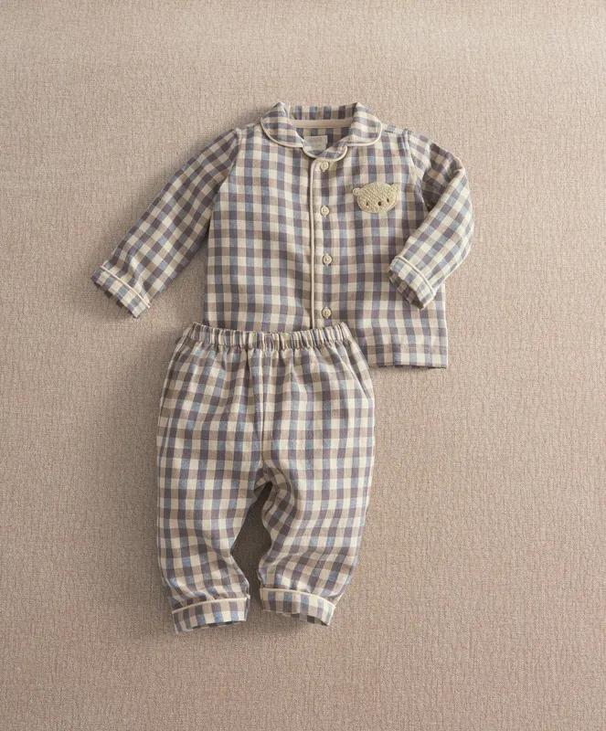 Mamas & Papas Bear Gingham Pyjama Set