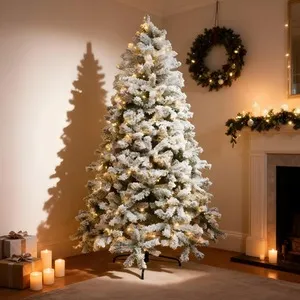Pre-Lit Yukon Snow Pine Christmas Tree