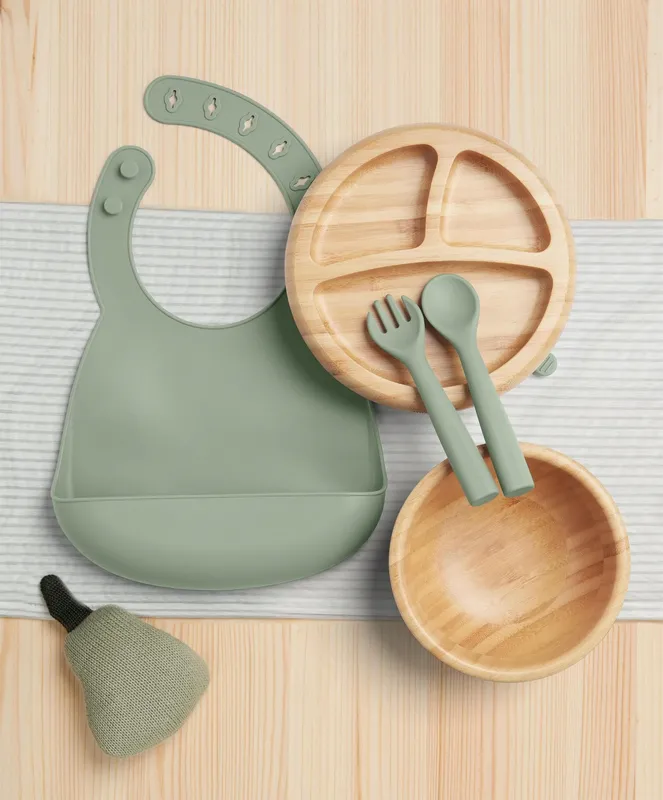 Mamas & Papas First Mealtime Bamboo Set - Kiwi