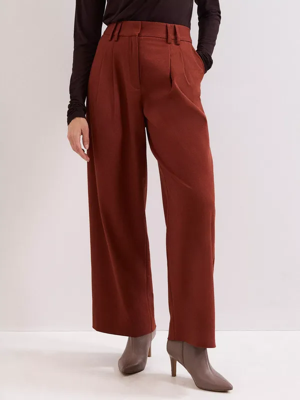 Phase Eight Amber Wide Leg Trousers, Brown