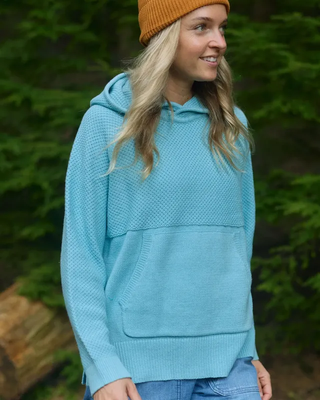 Passenger Clothing Cove Cotton Knitted Hoodie - Retro Blue