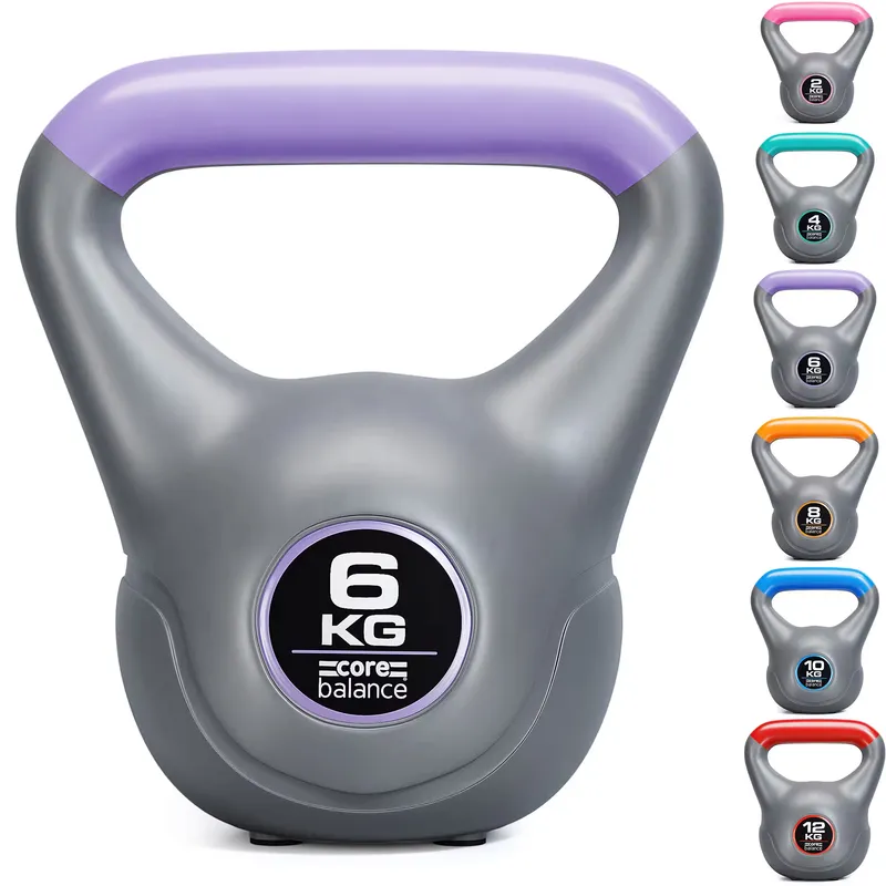 CORE BALANCE Vinyl Kettlebell Weight Exercise Strength Gym Training Kettlebells 2kg To 12kg