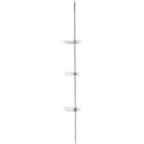 GoodHome Koros Silver effect Aluminium & stainless steel 3 compartments Shower shelf (W)20cm