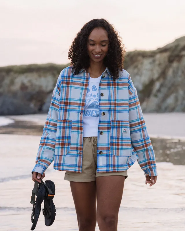 Passenger Clothing Flint Cotton Overshirt - Vintage White Check