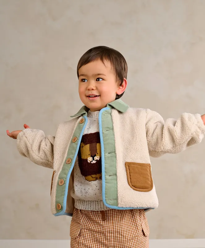 Mamas & Papas Borg Jacket - Cream