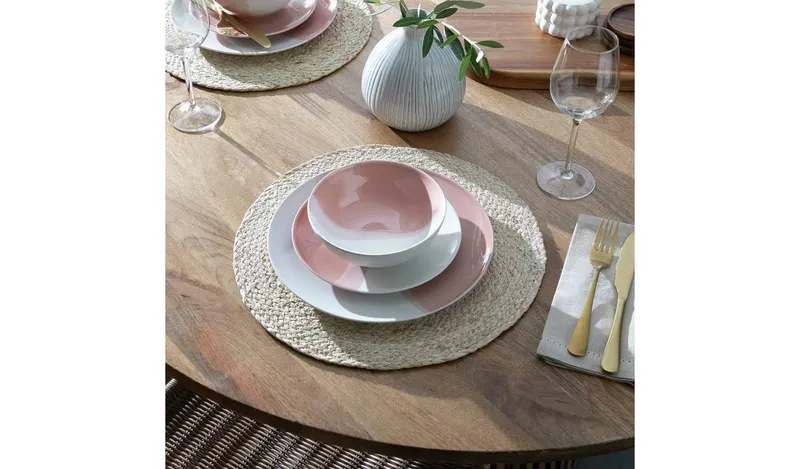 Habitat Dipped 12 Piece Stoneware Dinner Set - Multicoloured
