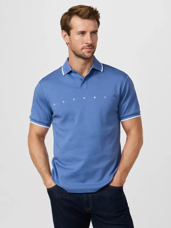 Hackett London Sport Logo Cotton Polo Shirt