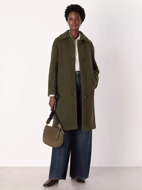 Whistles Romy Wool Blend Boucle Teddy Coat