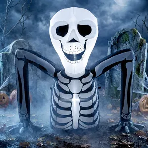 Outsunny Inflatable Ground Crawling Skeleton - Black