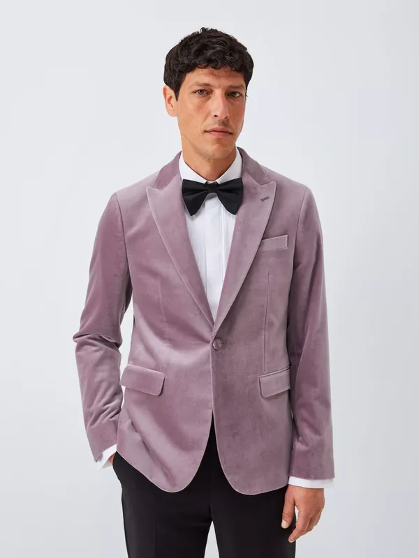 John Lewis Slim Fit Single Breasted Velvet Blazer