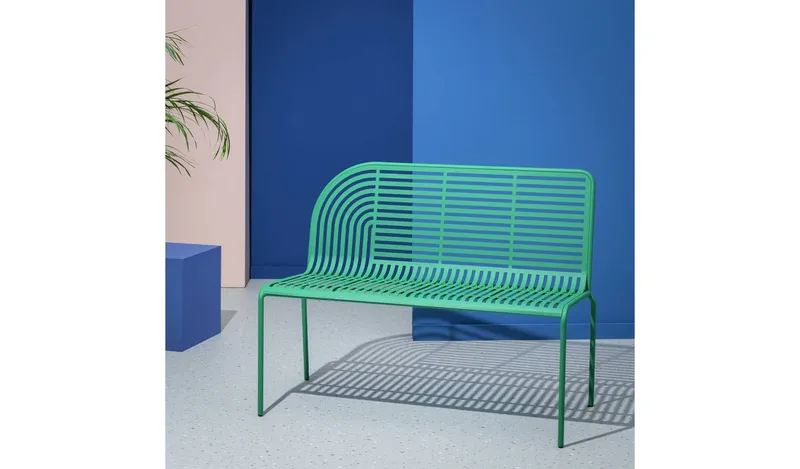 Habitat 60 Lucinda 2 Seater Metal Garden Bench - Green