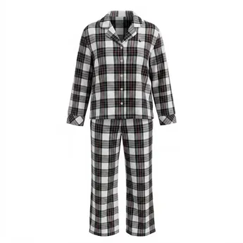 Jack Wills Women's Shirt and Trousers Long-Sleeve Cotton Flannel Pyjama Set