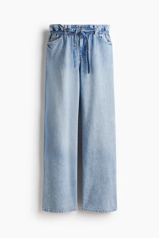 Belted paper bag jeans