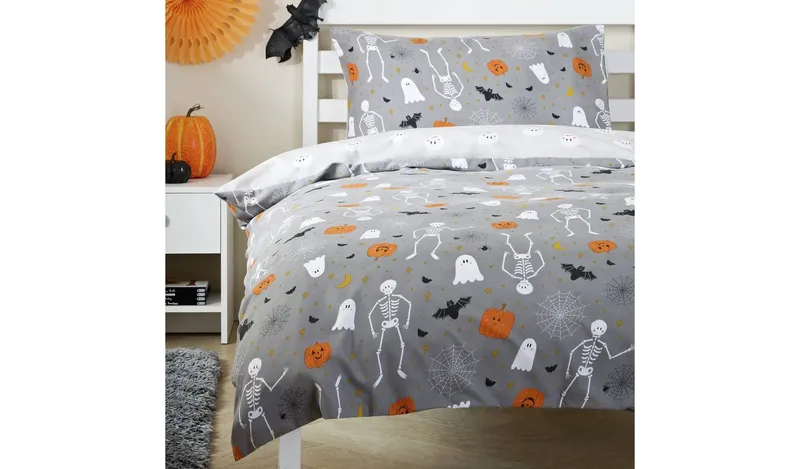 Argos Home Happy Halloween Grey Kids Bedding Set