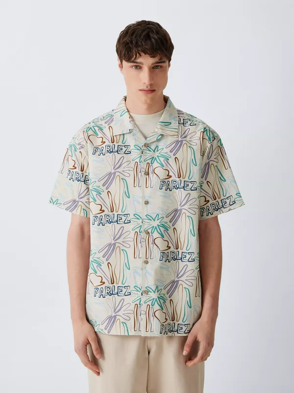 Parlez Cove Cotton Regular Fit Tropical Print Shirt, Beach