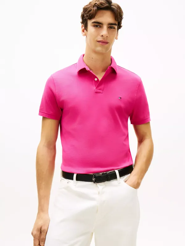 Tommy Hilfiger 1985 Cotton Blend Regular Fit Short Sleeve Polo Shirt