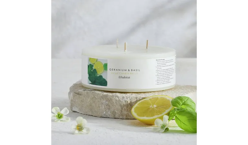 Habitat Wax Candle Refill - Geranium & Basil