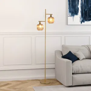 Micah Floor Lamp - Champagne and Gold