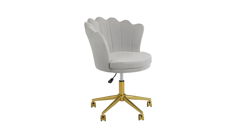 Argos Home Georgia Scallop Velvet Chair - Grey