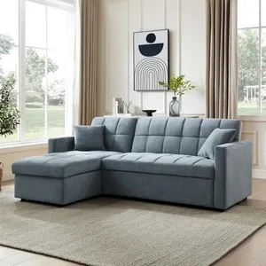 Harry Pull Out Sofa Bed with Chaise - Blue