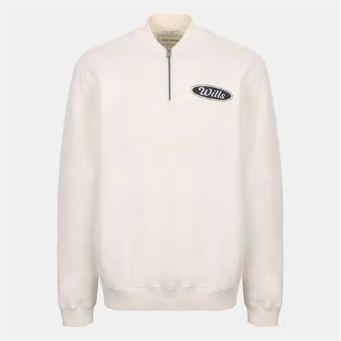 Jack Wills Men's Americano Cotton Long Sleeve Oversized Fit 1/4 Zip Fleece