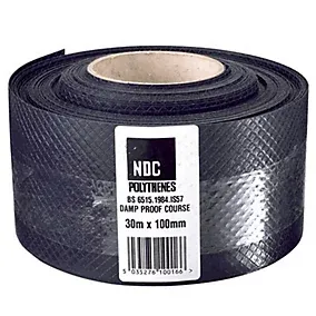 Damplas Black 500 Micron Damp proof course, (L)30m (W)100mm