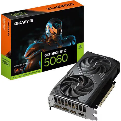Gigabyte Technology GeForce RTX 5060 WINDFORCE MAX OC 8G Graphics Card - 8GB GDDR7 128bit PCI-E 5.0 2512MHz Core