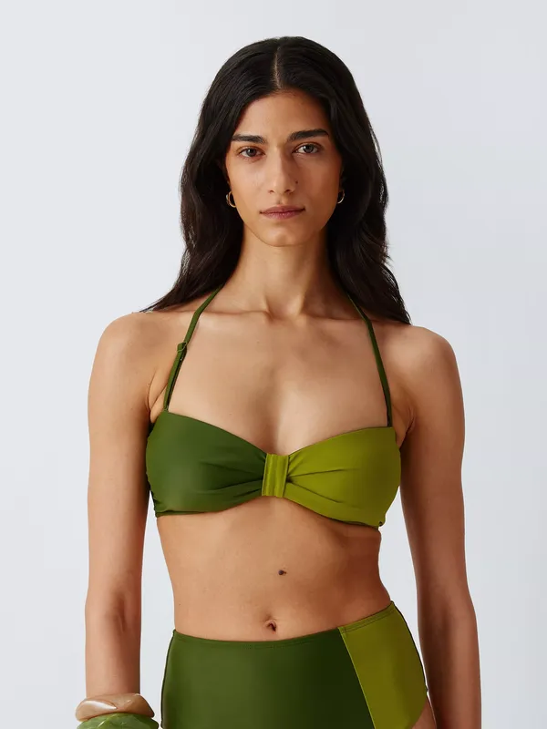 John Lewis Belize Colour Block Bandeau Bikini Top