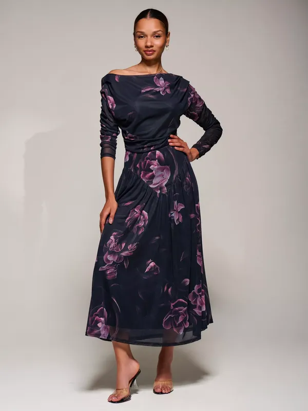 Jolie Moi The Long Sleeve Mesh Dress