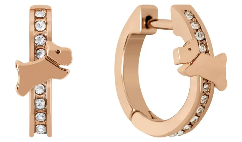 Radley 18ct Rose Gold Plated Huggie Hoop Earrings