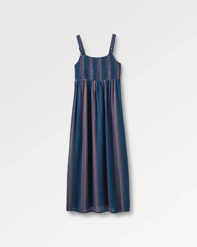 Passenger Clothing Soleis Woven Maxi Dress - Dark Denim Multi Stripe
