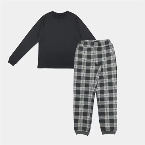 Howick Men's  Cotton Crew Neck Long Sleeve Pyjama Sets