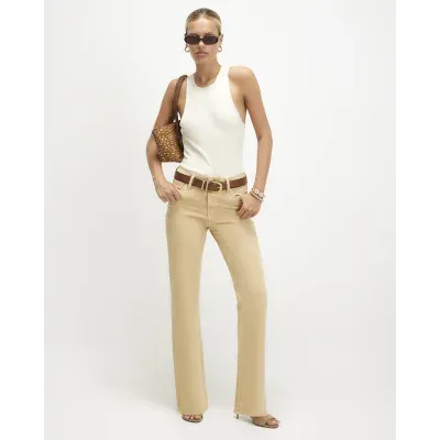 Yellow Mid Rise 90s Slim Straight Leg Jeans